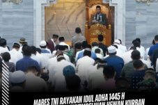 Mabes TNI Rayakan Idul Adha 1445 H. dengan Sholat dan Penyembelihan Hewan Kurban