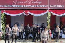 Karo Ops Polda Kaltara, Kombes Pol Yohanes Jalung Siram, di Kantor KPU Kaltara di Jalan Sengkawit, Tanjung Selor, Kabupaten Bulungan, Senin (2/9/2024)